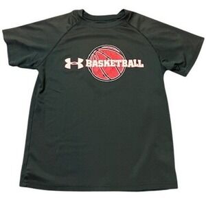 Under Armour Boys Basketball Graphic T-Shirt Black Short Sleeve Performance Tee